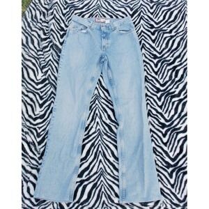 Old Navy‎ Jeans Womens Sz 8 Y2k Vintage Low Rise Flared Blue Zippers Detail Moto